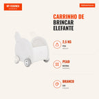 2-in-1 Elephant Push Walker with 4 Wheels and Handle for Kids 3+ Years — Infografia PT (medidas)