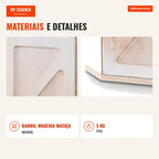 Corner Bamboo Bread Box Double Layer with Adjustable Shelf White — Infografia PT (materiais e detalhes)