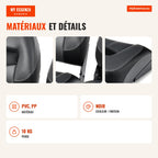 Set of 2 Folding Boat Chairs with Low Backrest and Black Fastening Strap — Infografia FR (materiais e detalhes)