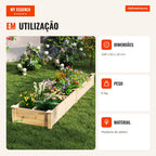 Elevated Wooden Garden Bed with 2 Plant Boxes and Dividers — Infografia PT (em utilização)