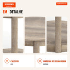 Table basse ronde 2 niveaux en bois d'hévéa gris — Infografia PT (detalhe)