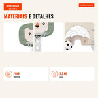 Cesta de Basquetebol 3 em 1 com Golf Altura Regulável para Crianças Verde 54x51x110-149cm — Infografia PT (materiais e detalhes)