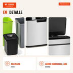 Poubelle en acier inoxydable avec capteur de mouvement 72 L argenté — Infografia ES (detalhe)