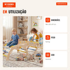 Foldable Triangular Climbing Set with Slide and Rope Ladder – Montessori Toy — Infografia PT (em utilização)
