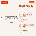 TV unit for up to 80 inches with 2 drawers, 2 compartments with door and shelf 180.5 x 35 x 46 cm white — Infografia PT (medidas)