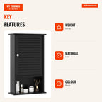 Armário de Casa de Banho de Parede com 3 Prateleiras e Porta Ajustável 42 x 16,5 x 70 cm — Infografia EN (vantagens)