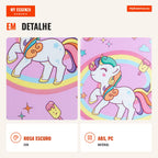 Conjunto de 2 Bagagens de Mão Infantis com Mala Rígida e Mochila – Rosa Escuro — Infografia PT (detalhe)