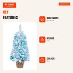 Mini Sapin de Noël Artificiel de Table 90 cm avec Décoration Préinstallée – Bleu — Infografia EN (vantagens)