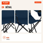 Camping Chair for 2 People with Cup Holders and Carry Bag — Infografia FR (detalhe)