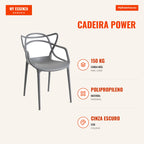 Power Chair — Dark Grey — Infografia PT (medidas)