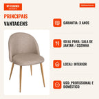Hill Fabric Chair — Beige — Infografia PT (vantagens)