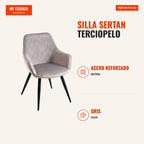 Sertan Velvet Chair — Grey — Infografia ES (medidas)