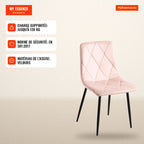 Lyke Velvet Chair — Pink — Infografia FR (em uso)
