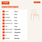 Cadeira Donwa — Beige — Infografia FR (especificações)