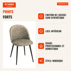 Black Leo Vintage Synthetic Leather Chair — Vintage Beige — Infografia FR (vantagens)