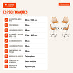 Pack of 4 Mani Office Chairs — Mustard — Infografia PT (especificações)