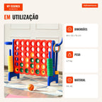Jogo Conecta 4 Gigante 74 cm com Cesto e Lançamento de Anéis - 42 Peças — Infografia PT (em utilização)