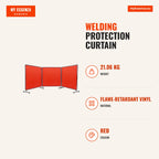 Welding Protection Curtain 1.8 x 1.8 m with Wheels — Infografia EN (medidas)