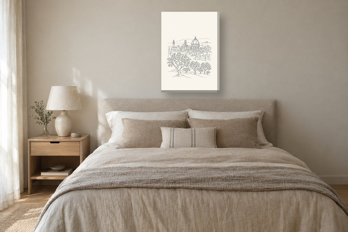 Florença · Line art · Quadro de Itália — italia-florenca-lineart_ver_50x70_quarto