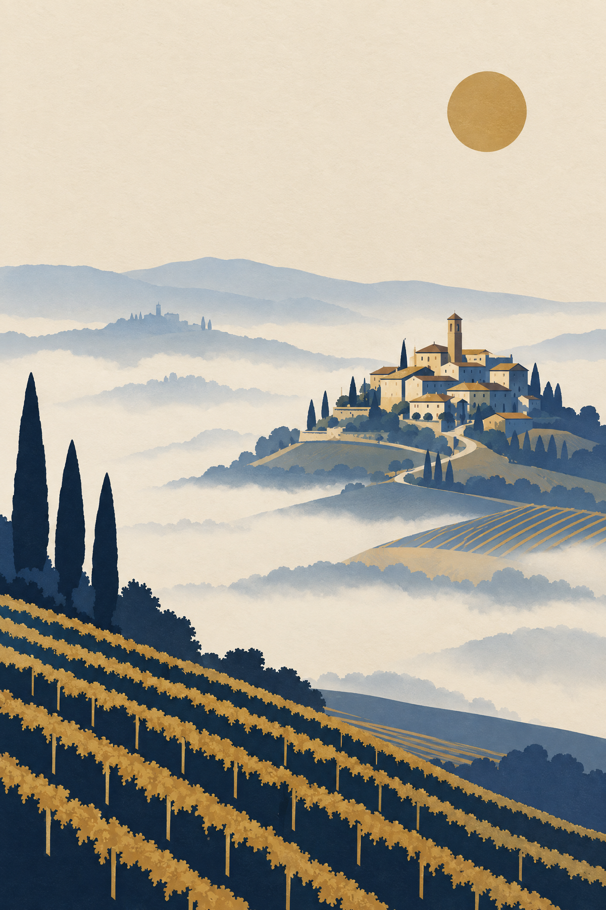 Piemonte · Minimalista · Quadro de Itália — italia-piemonte-minimal_ver
