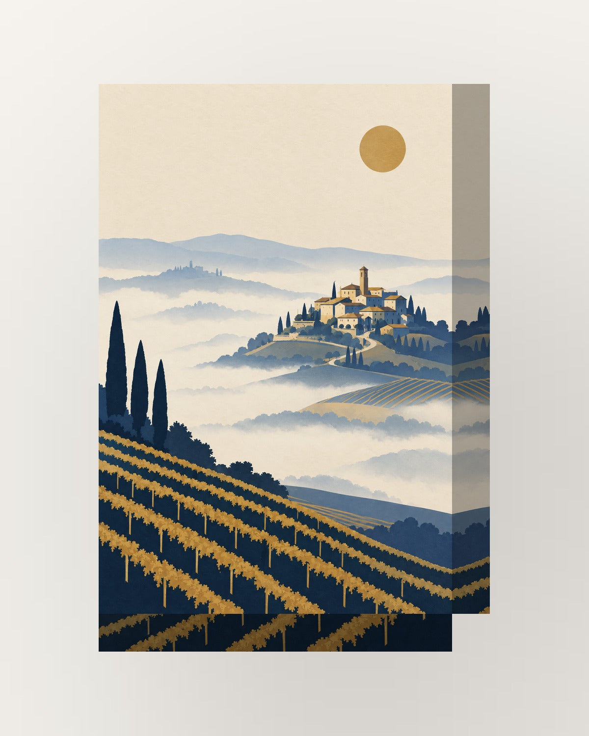 Piemonte · Minimalista · Quadro de Itália — acabamento:thick
