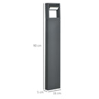 Luminária de jardim, Poste de caminho, Poste com LEDs, resistente às intempéries, 16cm x 5cm x 90cm, Cinza escuro — foto 2