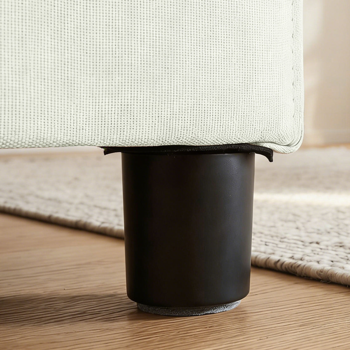 Poltrona de Sala sofá 1 Lugar Moderno sem Apoios de Braço com Assento Largo Almofadas Espessas 146x85x78 cm Creme — imagem 4