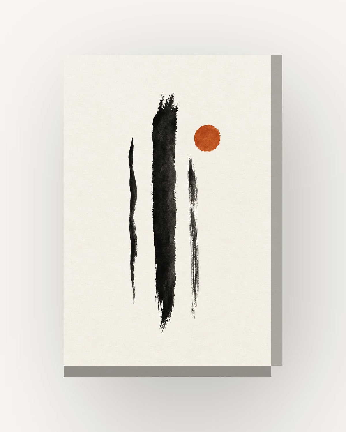 Três traços · Quadro japandi — acabamento:slim