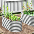 Jardinera Elevada de Metal para Jardim com Base Aberta e Grande Capacidade 710L Prateada — foto 1
