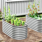 Jardinera Elevada de Metal para Jardim com Base Aberta e Grande Capacidade 710L Prateada — foto 1