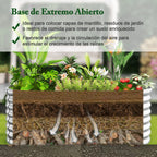 Jardinera Elevada de Metal para Jardim com Base Aberta e Grande Capacidade 710L Prateada — foto 4