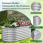 Jardinera Elevada de Metal para Jardim com Base Aberta e Grande Capacidade 710L Prateada — foto 5