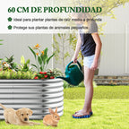 Jardinera Elevada de Metal para Jardim com Base Aberta e Grande Capacidade 710L Prateada — foto 6