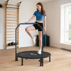 Trampolim Fitness Ø114 Trampolim Dobrável com Pega Ajustável em 4 Níveis Estrutura de Aço para Treino de Pernas Corpo em Casa Escritório Ginásio Azul — foto 2