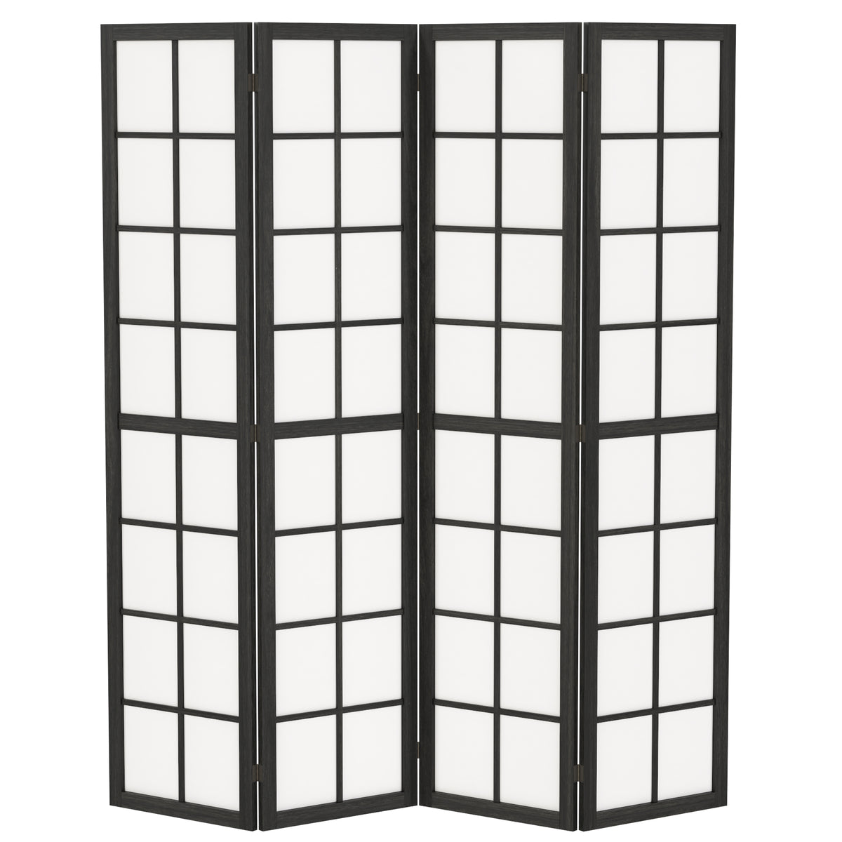 Biombo Interior Dobrável 4 Painéis 160x170 cm Separador de Ambientes para Sala Quarto Casa Preto — foto 1
