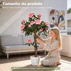 Árvore artificial Planta Artificial em Vaso de Cimento Design Maravilhoso de Planta de Rosas 18x18x90 cm Rosa — foto 2