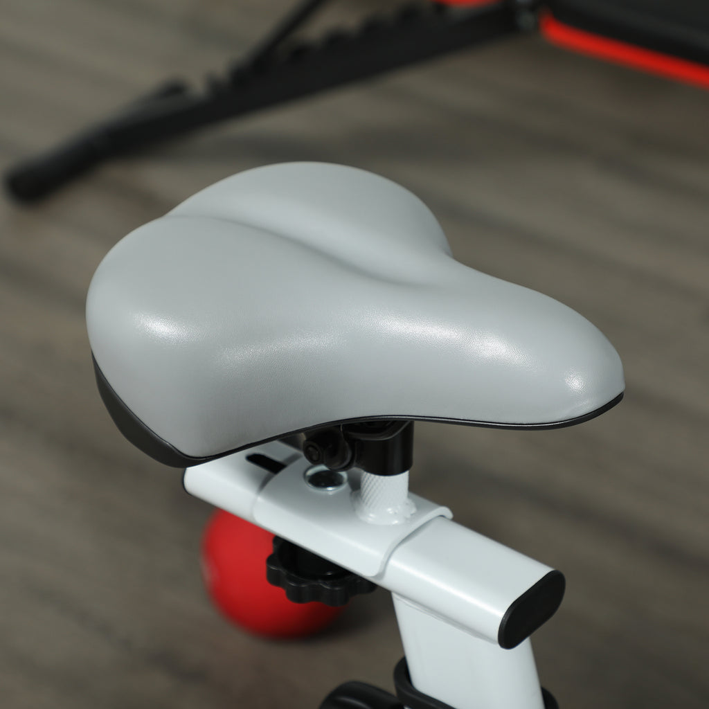 Bicicleta Estática Silenciosa com Assento e Resistência Ajustáveis Monitor LCD Branco — imagem 8