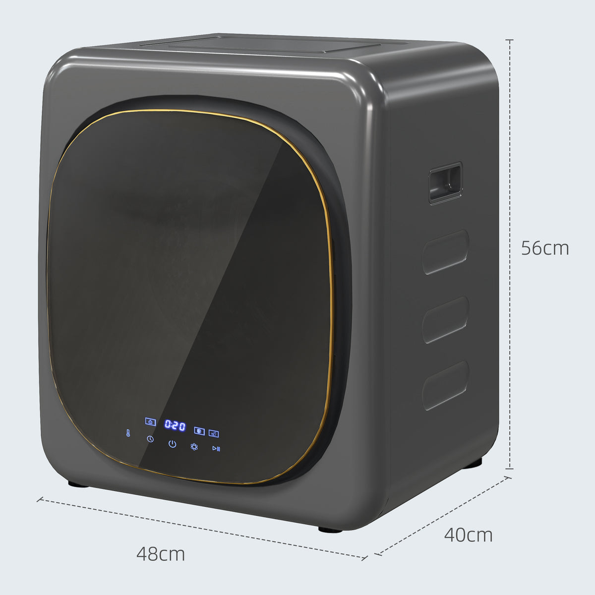 Secador de Roupas com desinfecção UV estilo Compacto 4 Kg de Capacidade Aço Inoxidável Cinza — foto 2