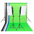 Kit de iluminação para estúdio com fundos e softboxes — foto 1