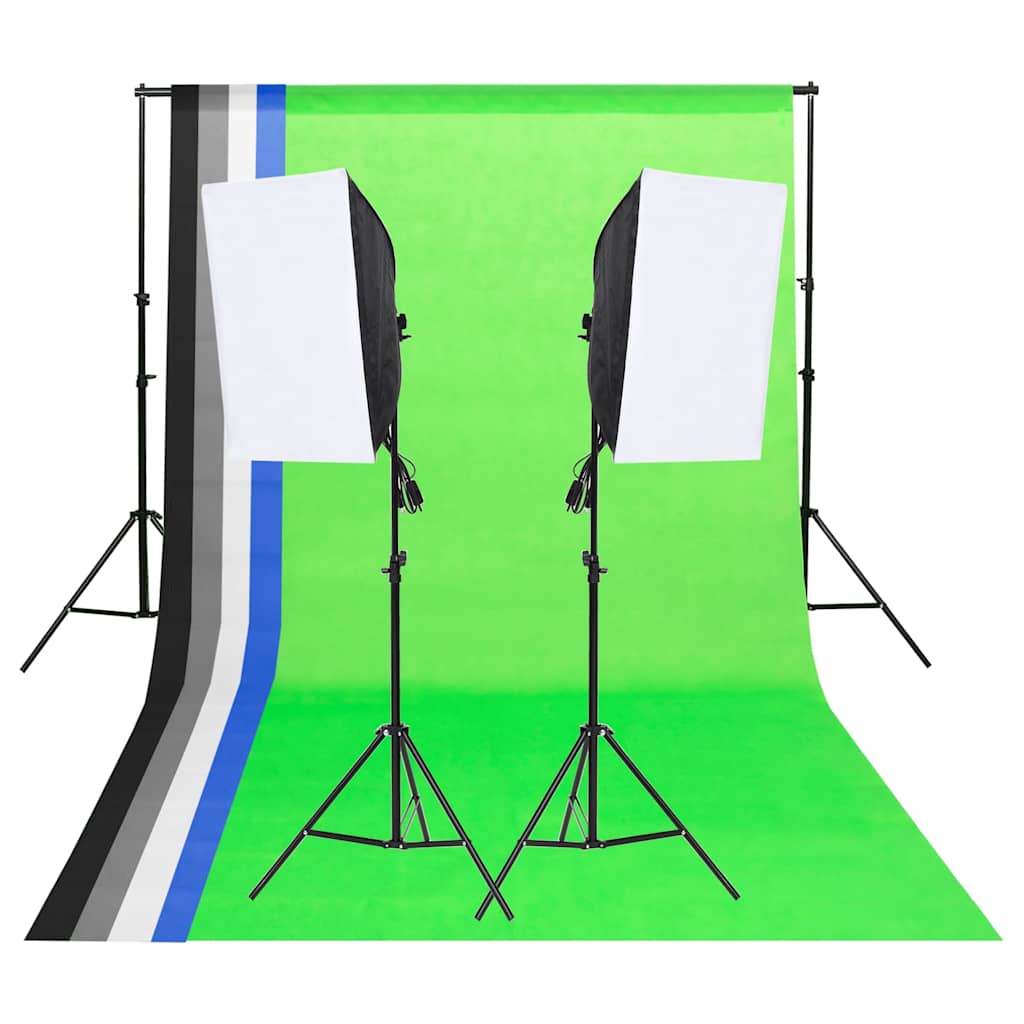 Kit de iluminação para estúdio com fundos e softboxes — foto 1