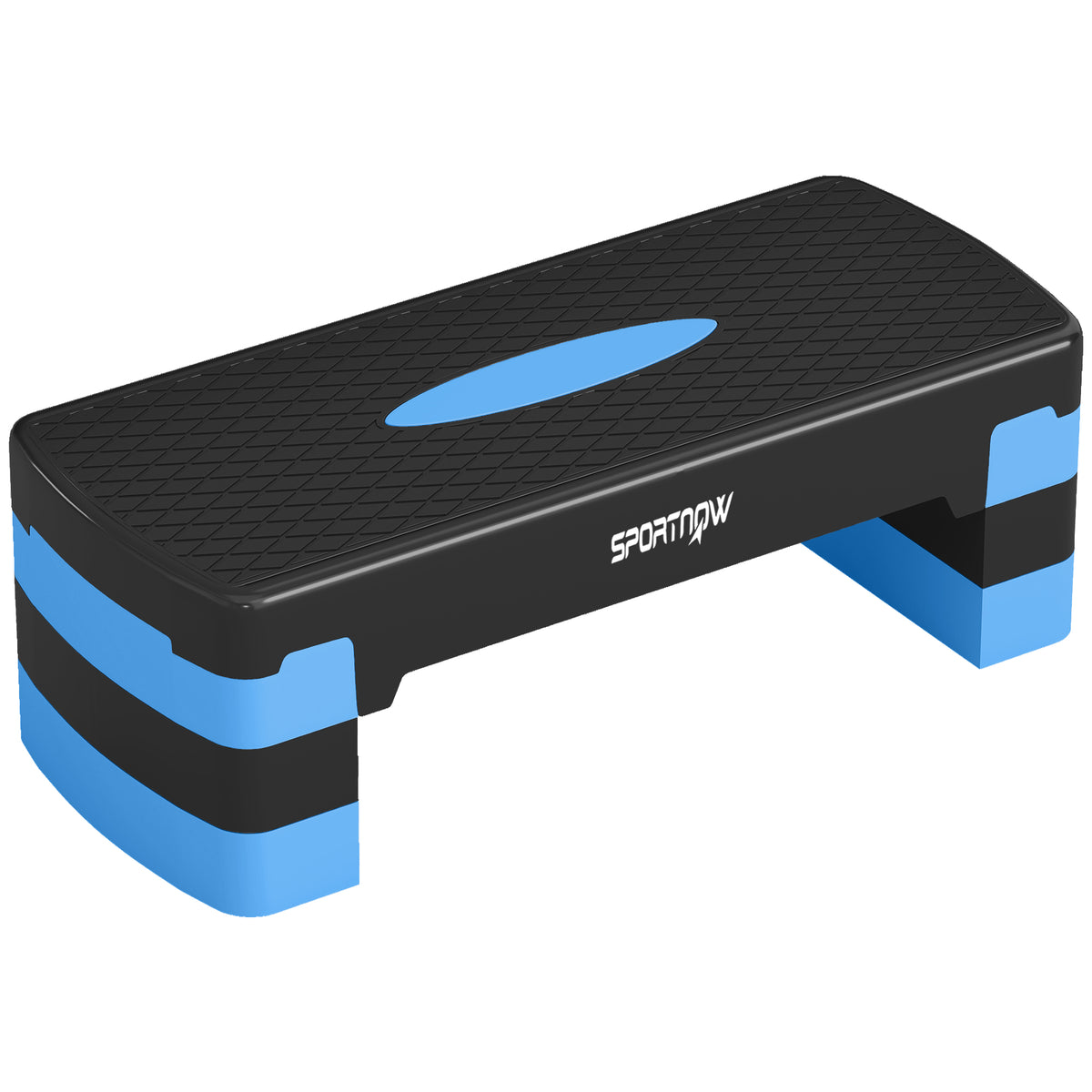 Step Fitness Aeróbico 3 Níveis Altura Ajustável 10/15/20 cm com Elevadores Superfície Antiderrapante 68x29x20 cm Azul — foto 1