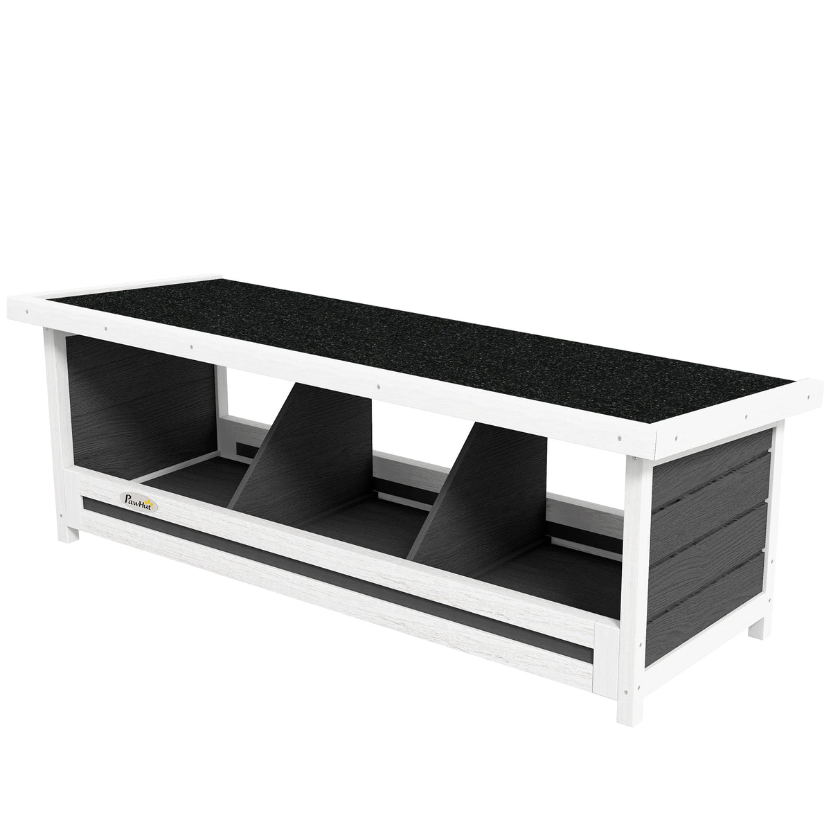 Ninho para Galinhas com 3 Compartimentos com Base Elevada e Telhado em Madeira e Betume 95x37x34 cm Cinza — imagem 8
