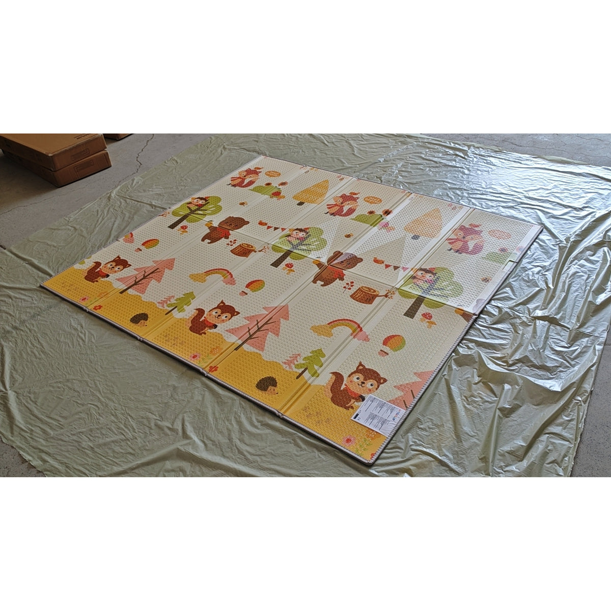 Tapete de Atividades Dobrável e Reversível para Bebê 200x180 cm Tapete de Brincar em Espuma Espessa Antiderrapante e Impermeável — foto 1