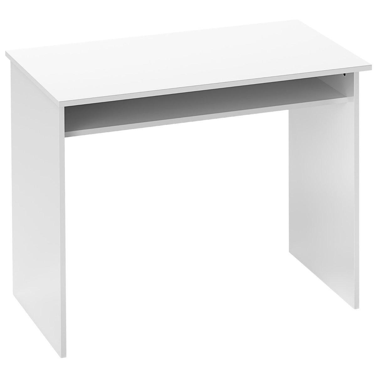 Secretária Compacta com 1 Prateleira 90x50x74 cm Branco — foto 1