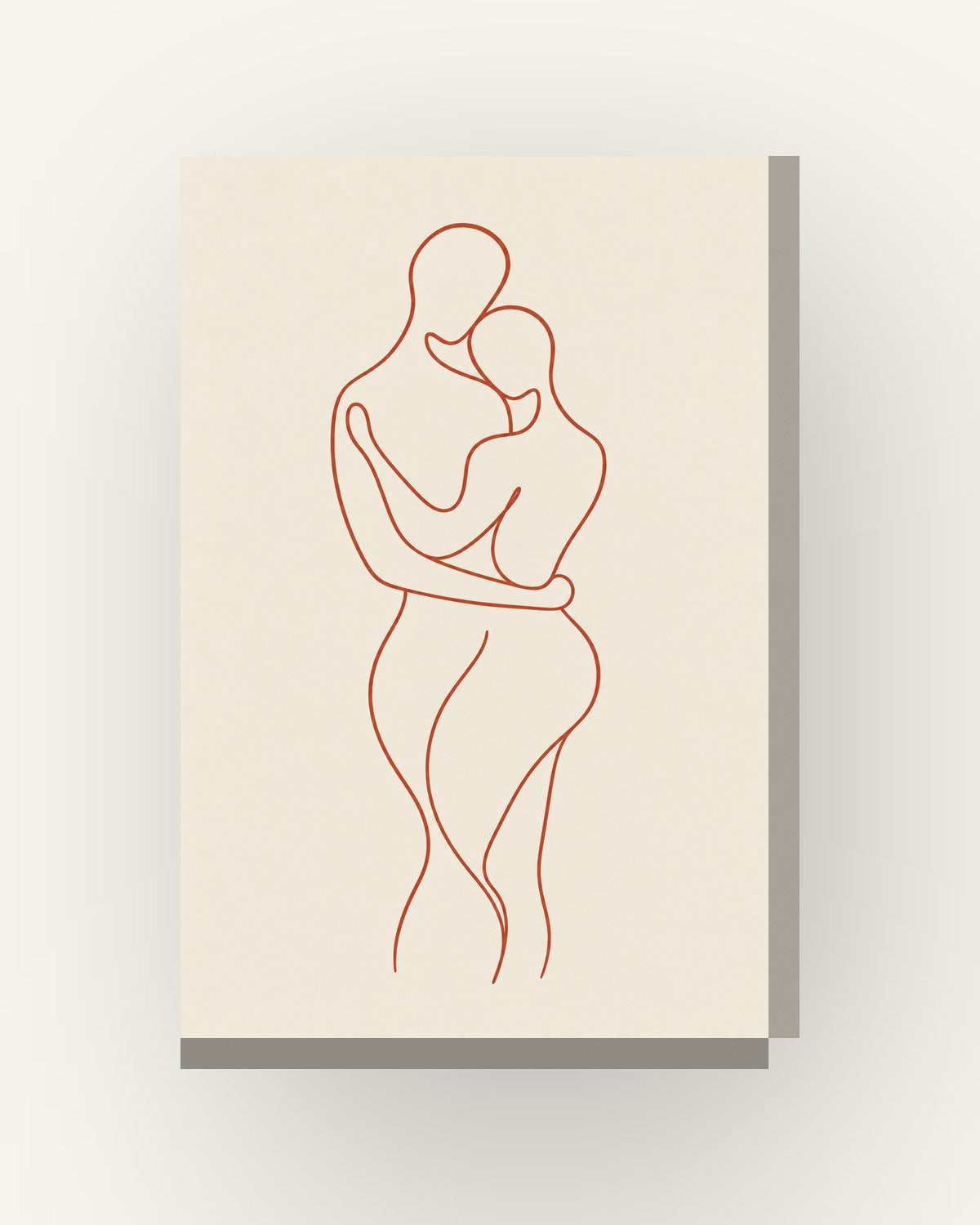Abraço · Quadro line art — acabamento:slim