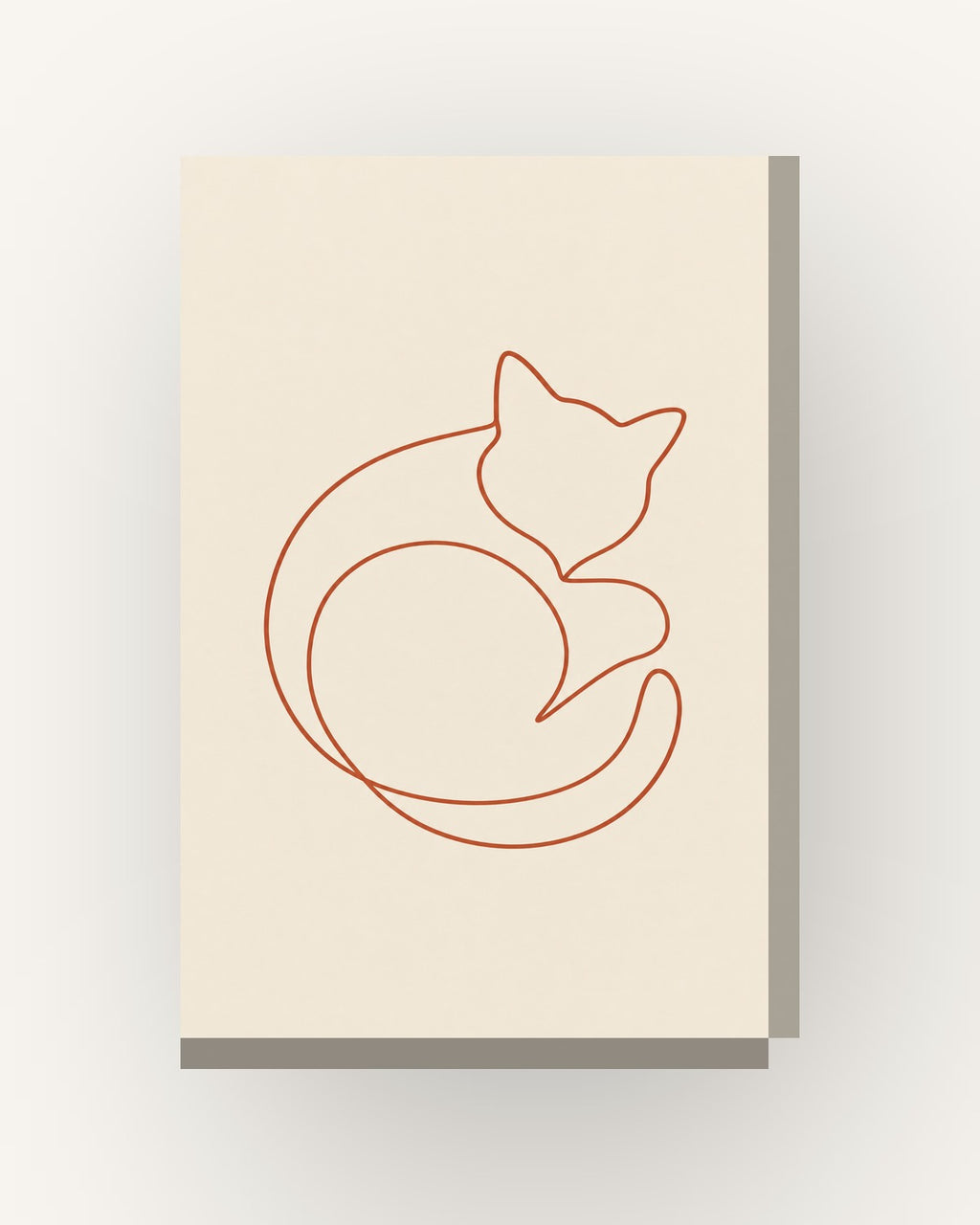 Gato · Quadro line art — acabamento:slim