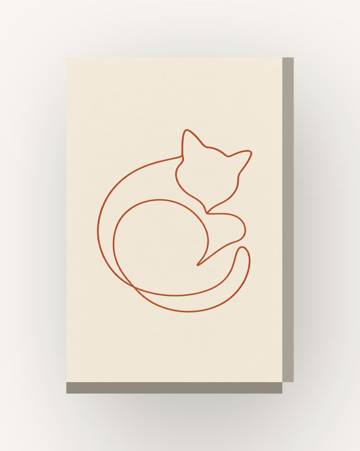 Gato · Quadro line art — acabamento:slim