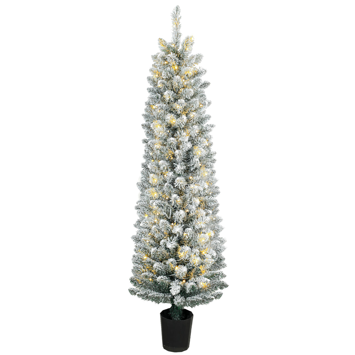 Árvore de Natal Nevada com 150 Luzes LED 150 cm 8 Modos 250 Pontas Verde e Branco — foto 1