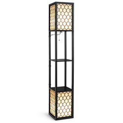 Luminária de Chão com Prateleiras Dupla Lâmpada E27 Interruptor Pedal 156cm — foto 2