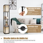 Luminária de Chão com Prateleiras Dupla Lâmpada E27 Interruptor Pedal 156cm — foto 6